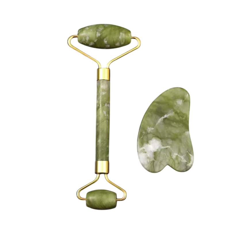 Jade Facial Roller and Gua Sha Set